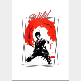 Martial Art Kung Fu Wild Nature Free Spirit Art Brush Painting Posters and Art